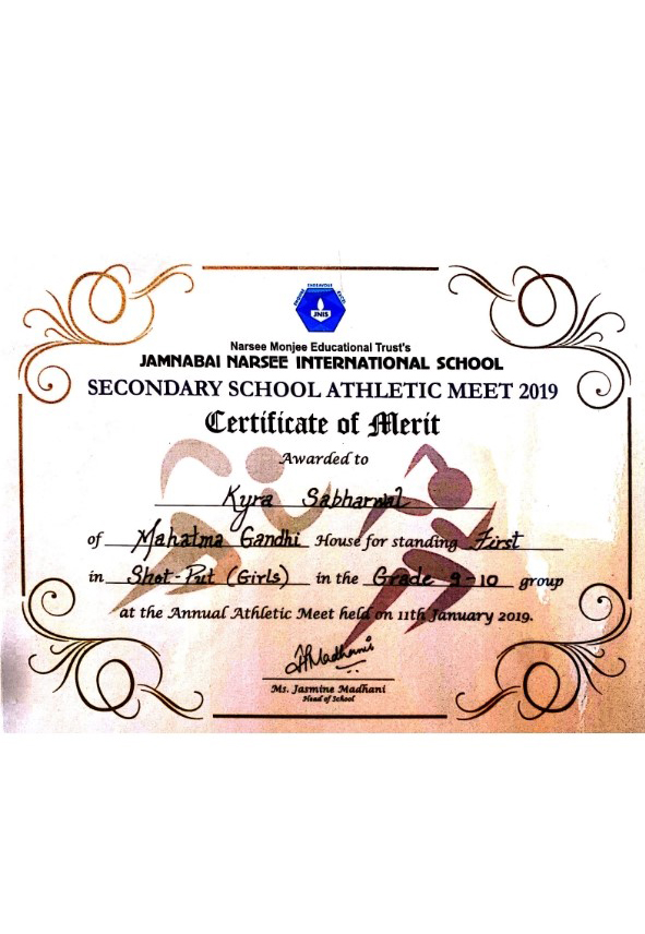 Certificate of Merit - 2019